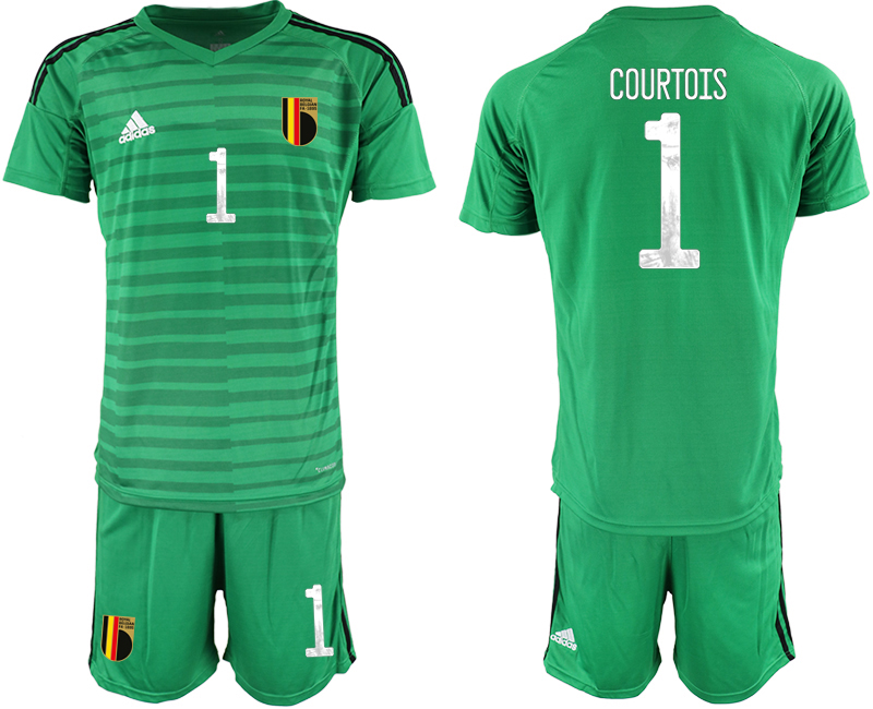 Cheap Men 2021 European Cup Belgium green goalkeeper 1 Soccer Jerseys